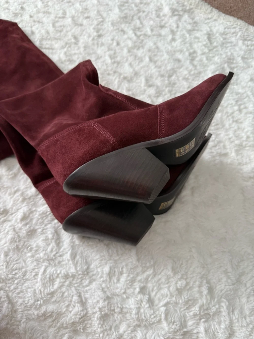 NEW Free People Triple Crown Espresso Suede Western Over The Knee Boots